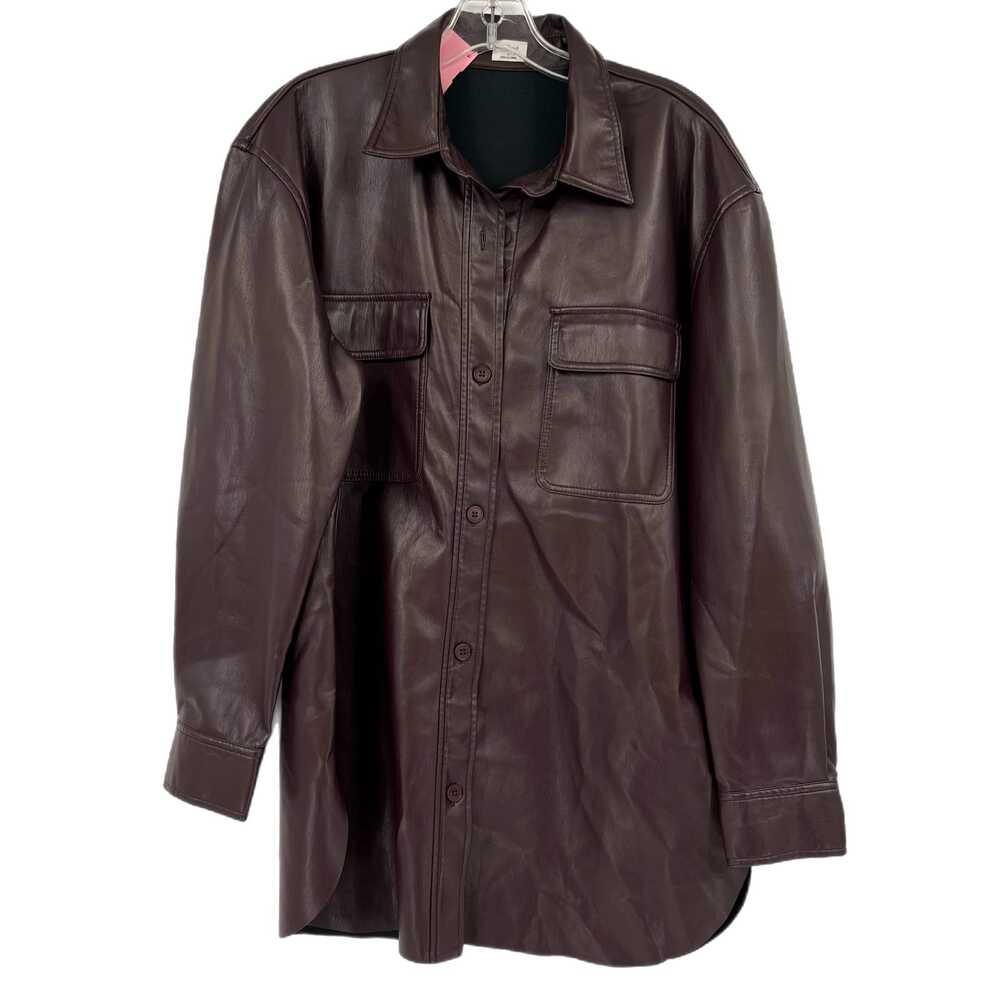 Wilfred Purple Classic Polyurethane Leather Jacket | Versatile for All Seasons